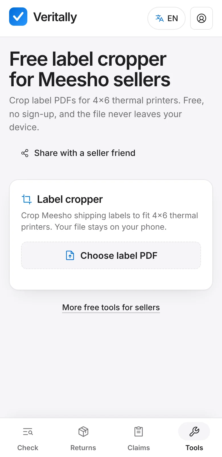 Shipping label cropper